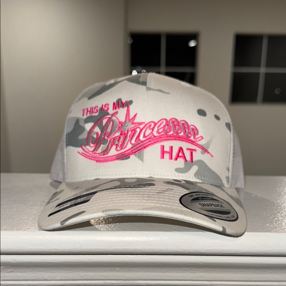 Camouflage Princess Hat with Pink Embroidery